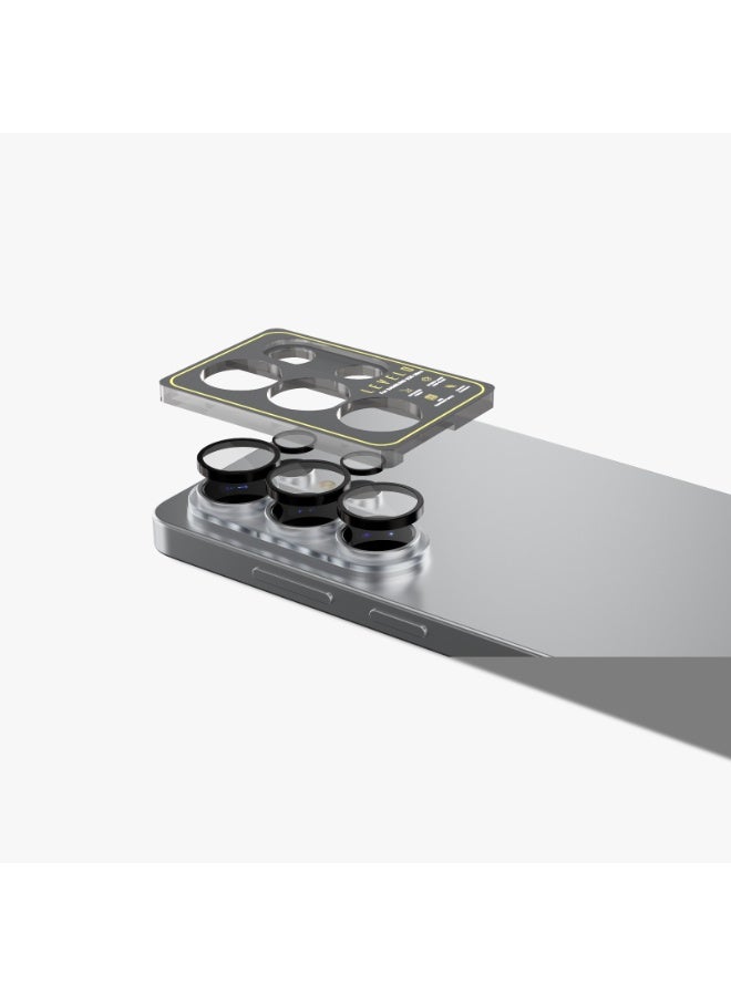 LEVELO LucentQuint Camera Lens Protector for S26 Ultra with 0.33mm High Aluminum Glass, 9H Hardness, Scratch Resistant, Oleophobic Coating, Anti-Reflective, 99% Light Transmittance – Black - Image 2